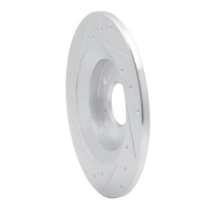 Honda S2000 Brake Rotor (1) - Rear Right - R1 Concepts - Drilled & Slotted - Silver - `00-`09